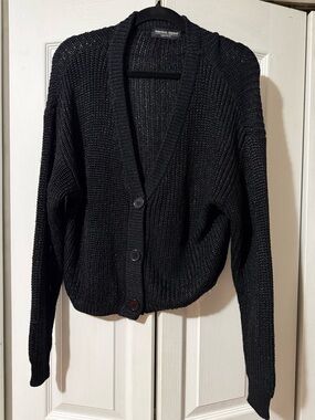 American Apparel Black V-Neck Button Cardigan OS